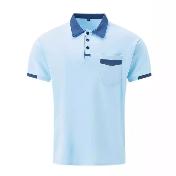 Short-sleeve leisure polo for men with contrasting pocket Lune London