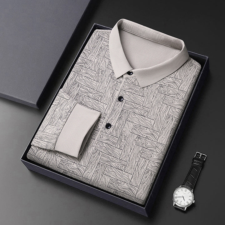 Stylish men's polo shirt with a refined structure design and an elegant button placket Lune London