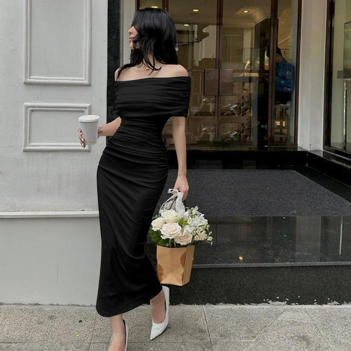 Ladies Elegant Wrap Dress with Chic Off-Shoulder Design and Style