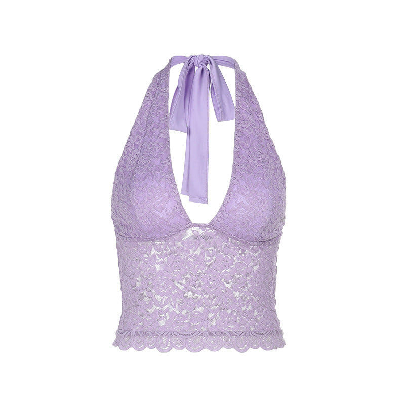 Ladies Halterneck Top in Chic Lace and Style