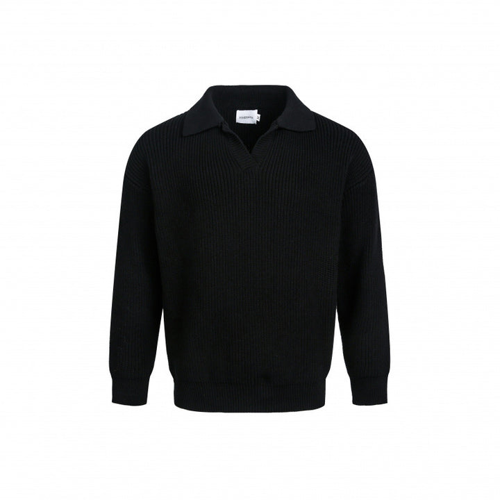 Ladies Elegant sweater and knitwear with modern collar and fine ribs Lune London