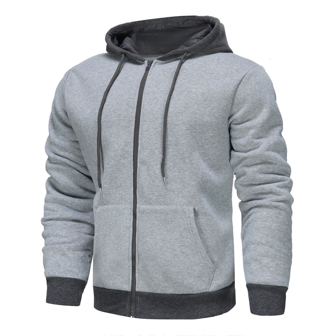Men's Zip Hoodie with contrasting color and kangaroo pocket Lune London