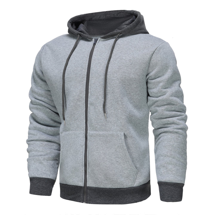 Men's Zip Hoodie with contrasting color and kangaroo pocket Lune London