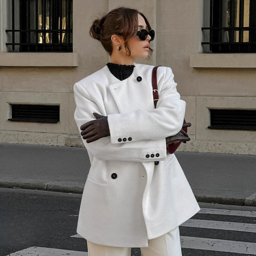 Oversized wool jacket for women with elegant cut Lune London