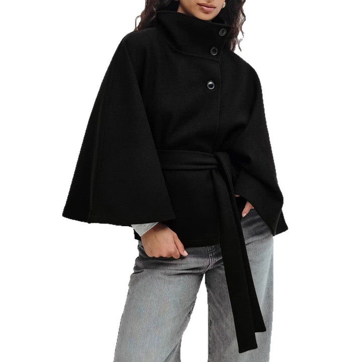 Lune London | Women's Wrap Jacket Stand Collar Loose Cut Sleeves Elegant Belt