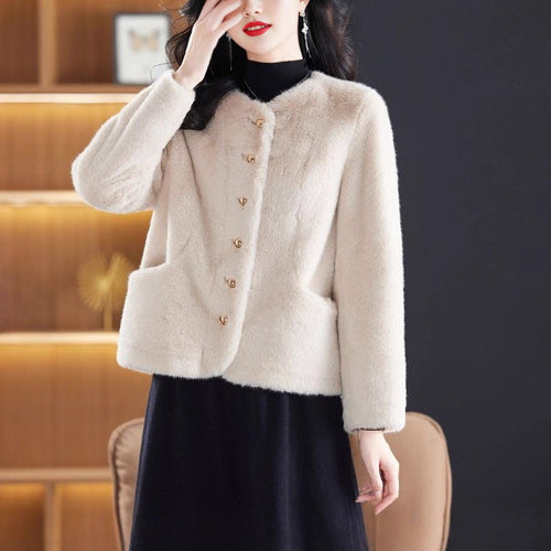 Veste en polaire confortable pour femmes avec design de bouton à la mode Chic & Stil