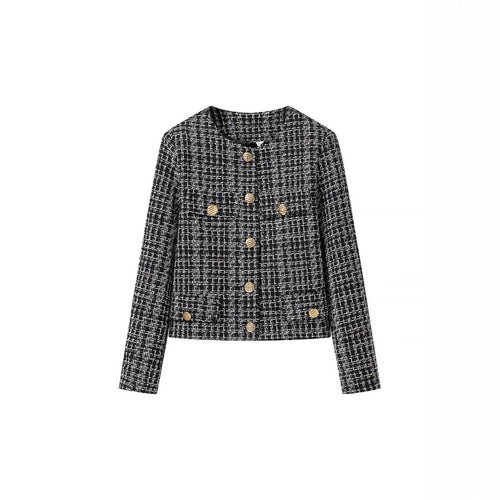 Veste en tweed pour femmes avec boutons dorés Chic & Stil