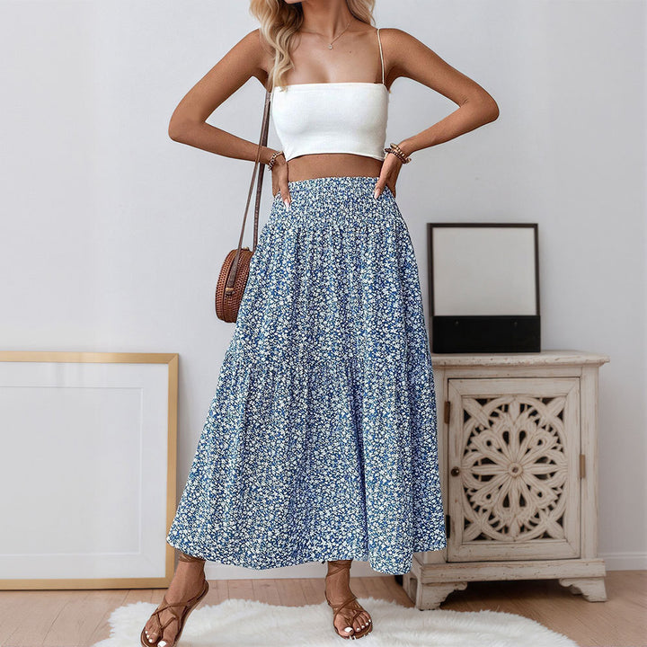 Robe maxi femme avec motifs floraux et taille élastique Chic & Stil