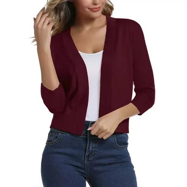 Ladies casual cardigan with open front and 3/4 sleeves Lune London