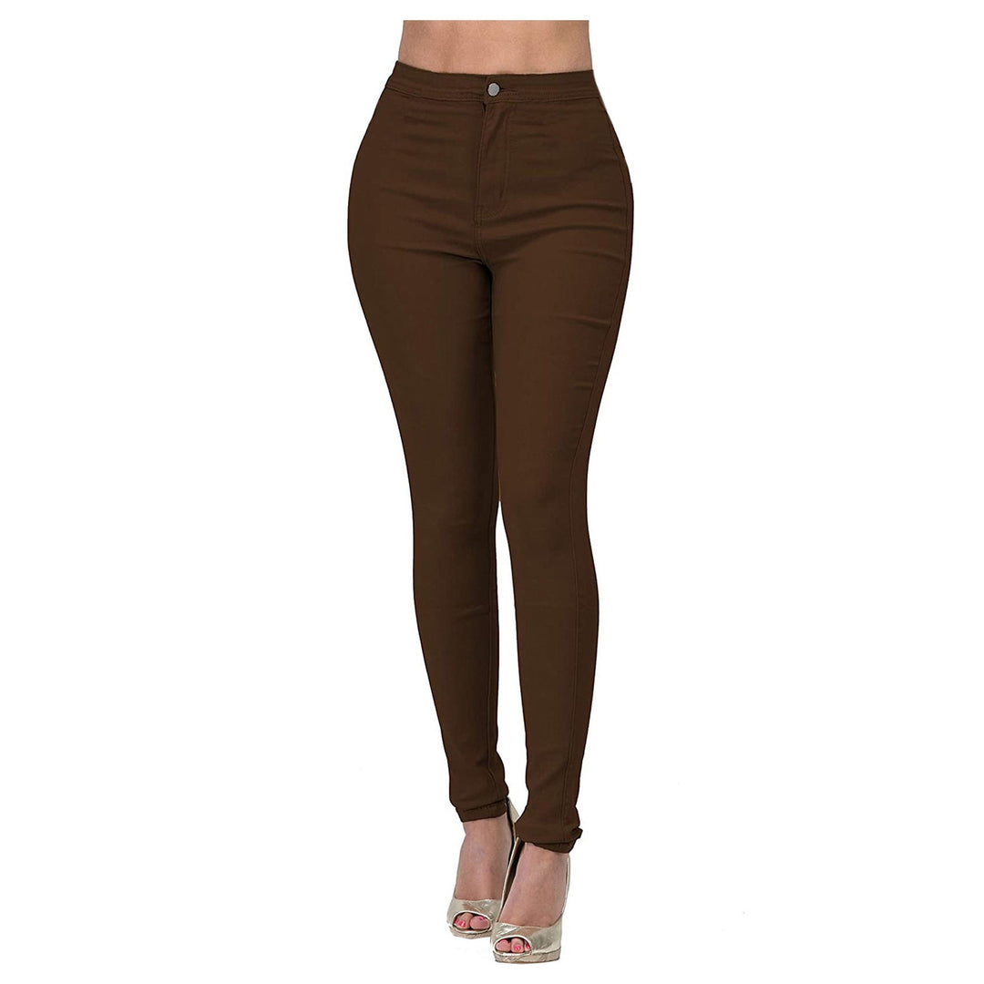 Women's High-Cut Skinny Jeans with Elastic Stretch Lune London