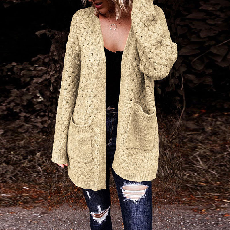 Cardigan pour femmes avec motif texturé et poches pratiques Chic & Stil