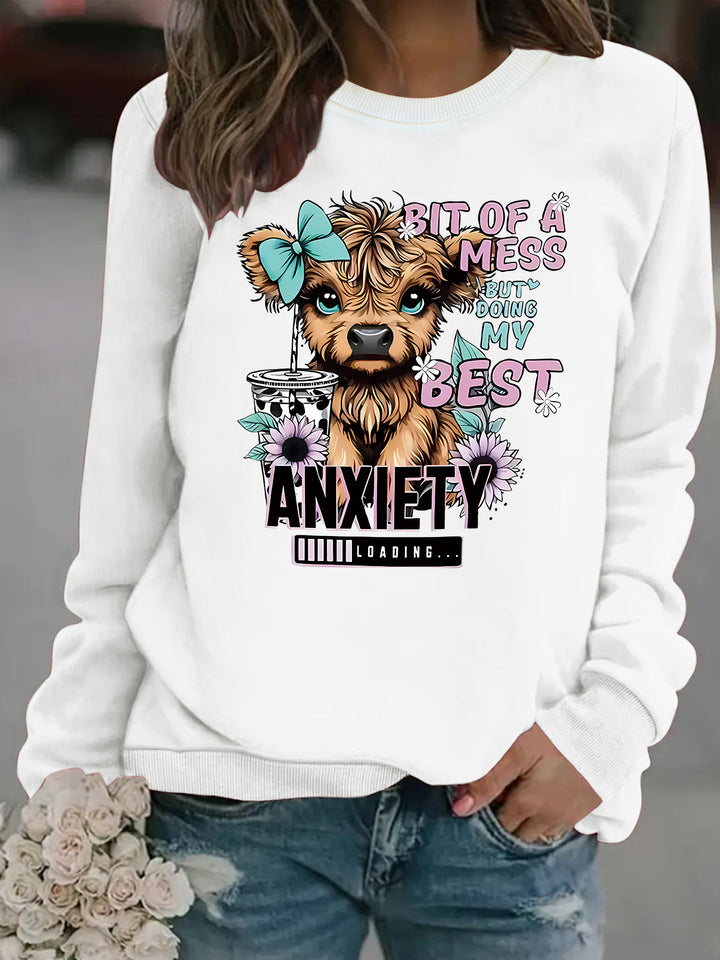 Sweatshirt pour femmes avec un design de chien créatif et une typographie inspirante Chic & Stil