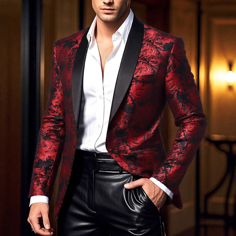 Elegant Men's Blazer in Jacquard with high-quality floral pattern Lune London