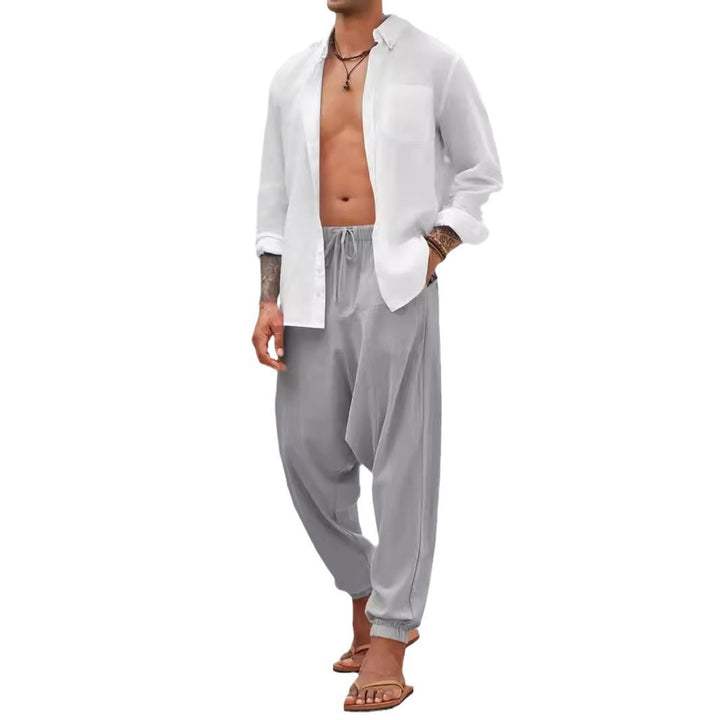 Casual harem pants for men with elastic waist and deep pockets Lune London