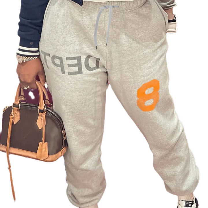 Ladies Comfortable Sports Pants with Modern Graphic and Elastic Waist Lune London