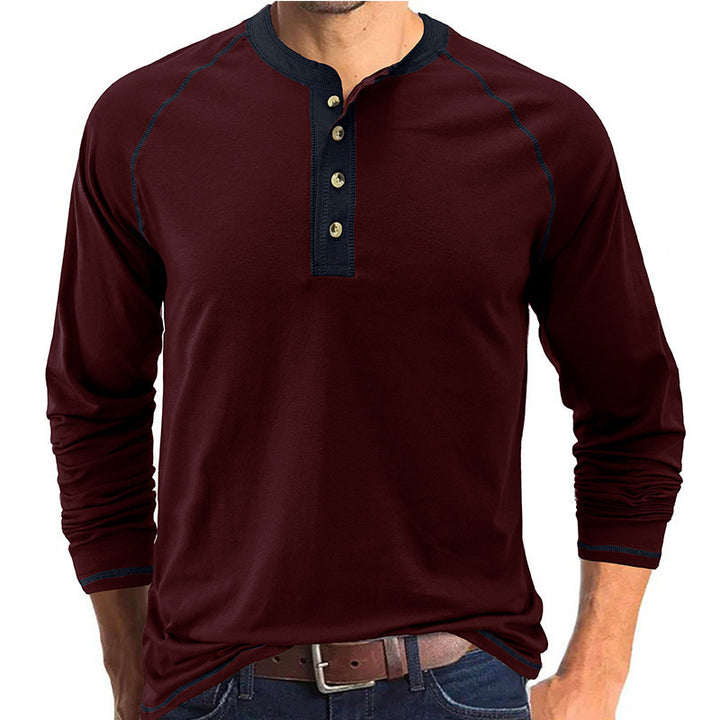 Men's long sleeve shirt with button placket and contrasting details Lune London