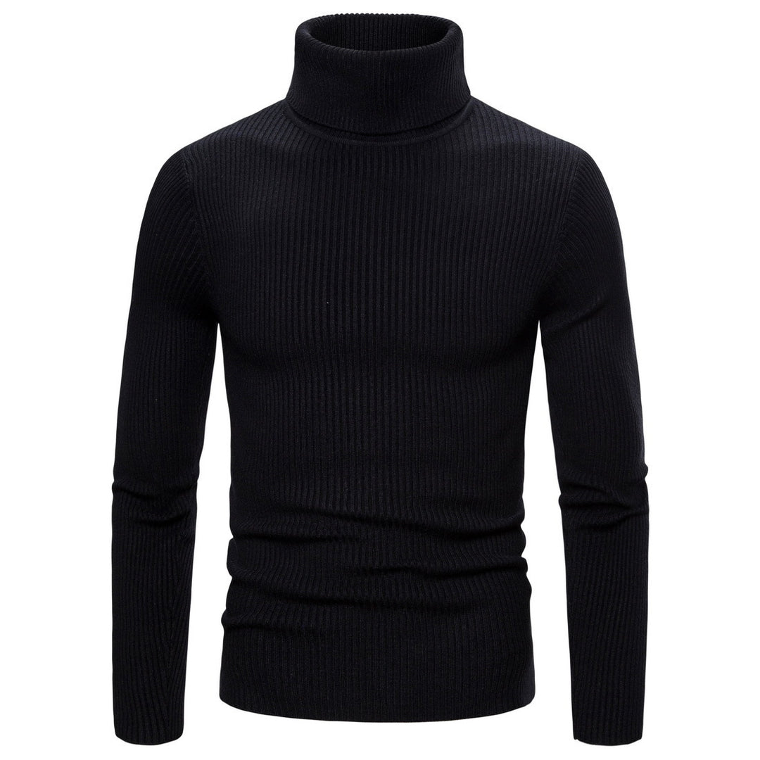 Men's knitted turtleneck sweater with ribbed structure Lune London