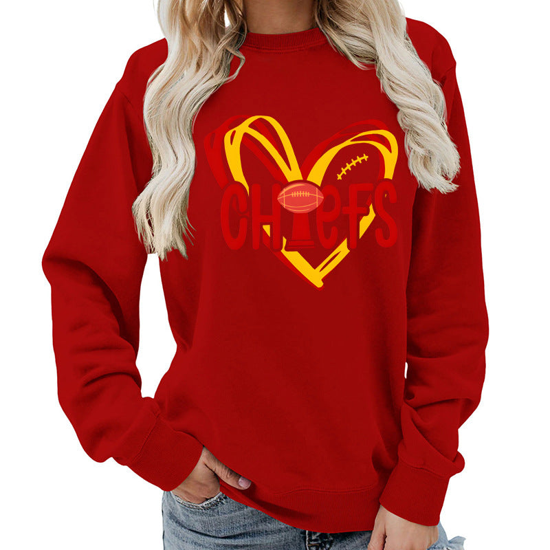 Sweat-shirt pour femmes avec design de cœur et graphiques sportifs créatifs Chic & Stil