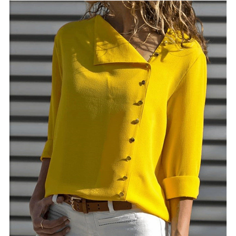Ladies Buttoned Relaxed Fit Blouse Chic and Style