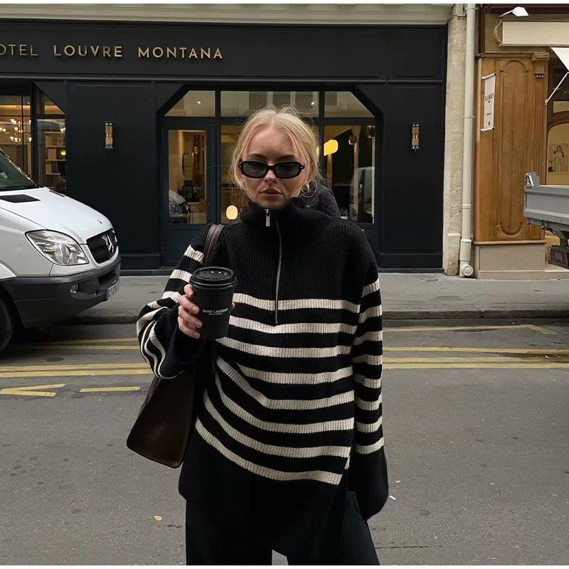 Lune London knitted sweater for women with high collar