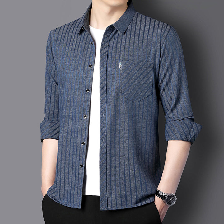 Casual long-sleeved shirt for men with modern striped pattern Lune London