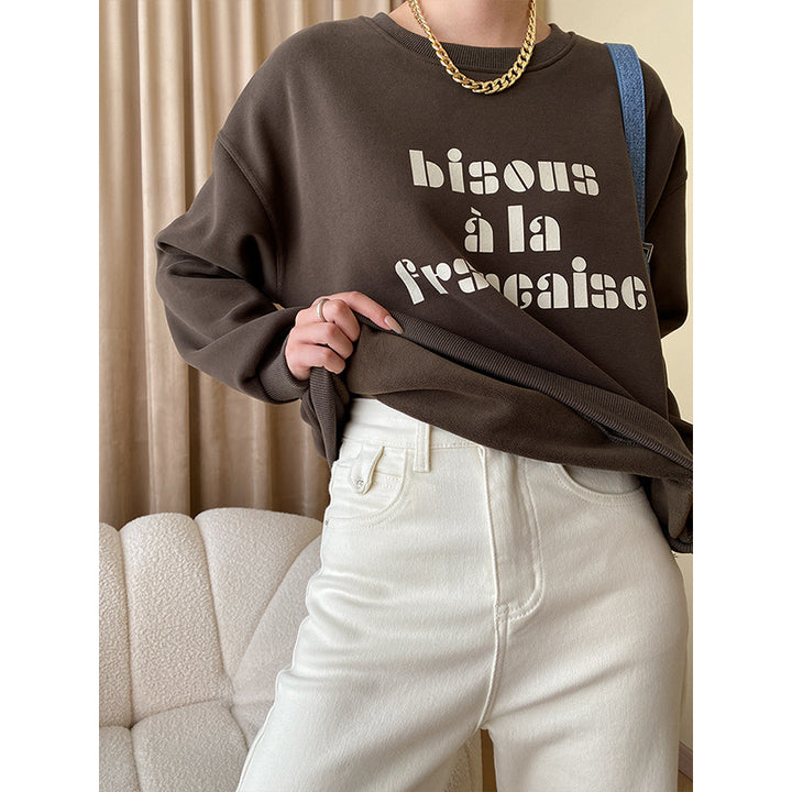 Ladies casual sweatshirt with creative lettering Chic & Stil