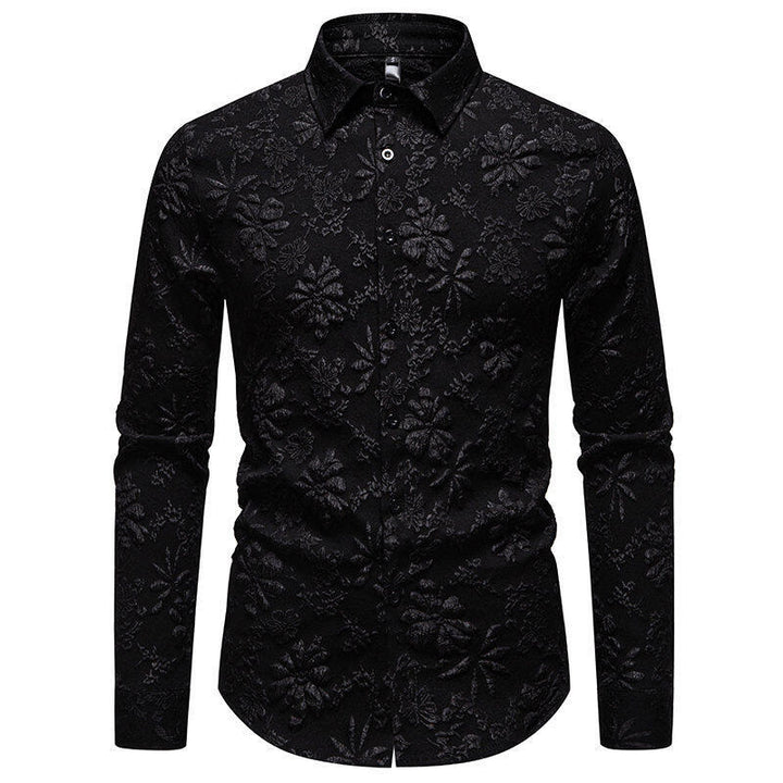 Men's long sleeve shirt with rich detailed floral embroidery Lune London