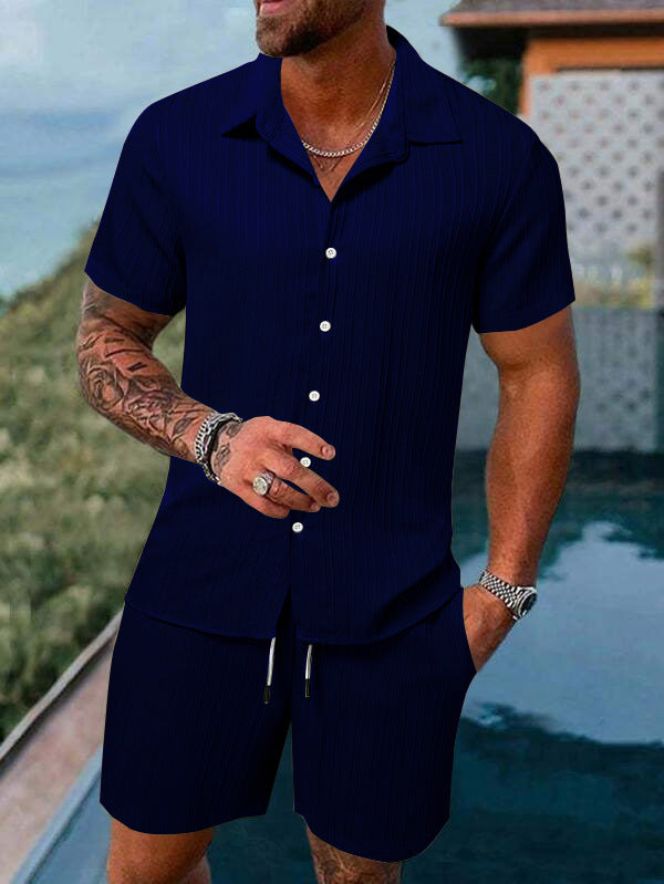 Short sleeve striped shirt for men Set Lune London