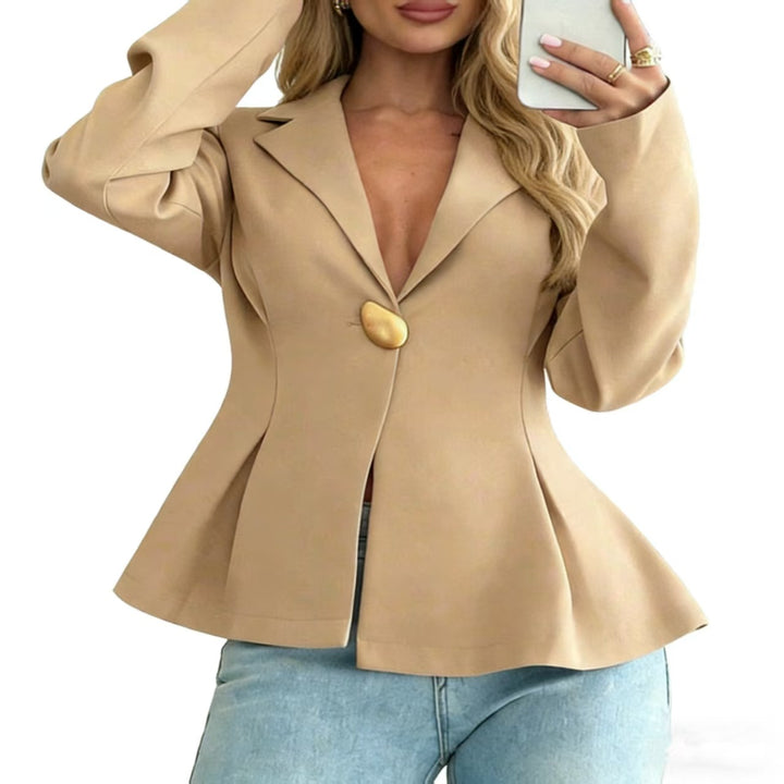 Women's Peplum Blazer with Unique Button Details Lune London