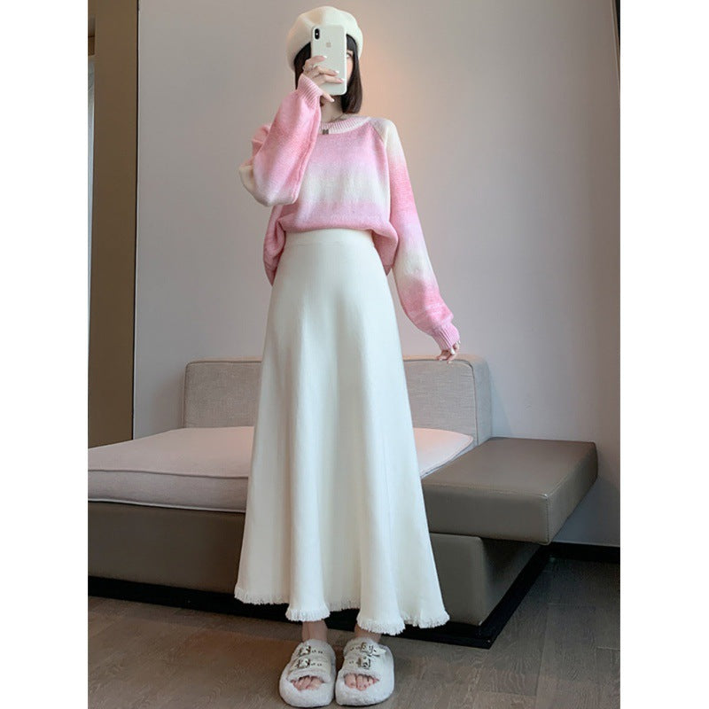 Jupe midi élégante pour femmes avec ourlet à franges et artisanat de haute qualité Chic & Stil