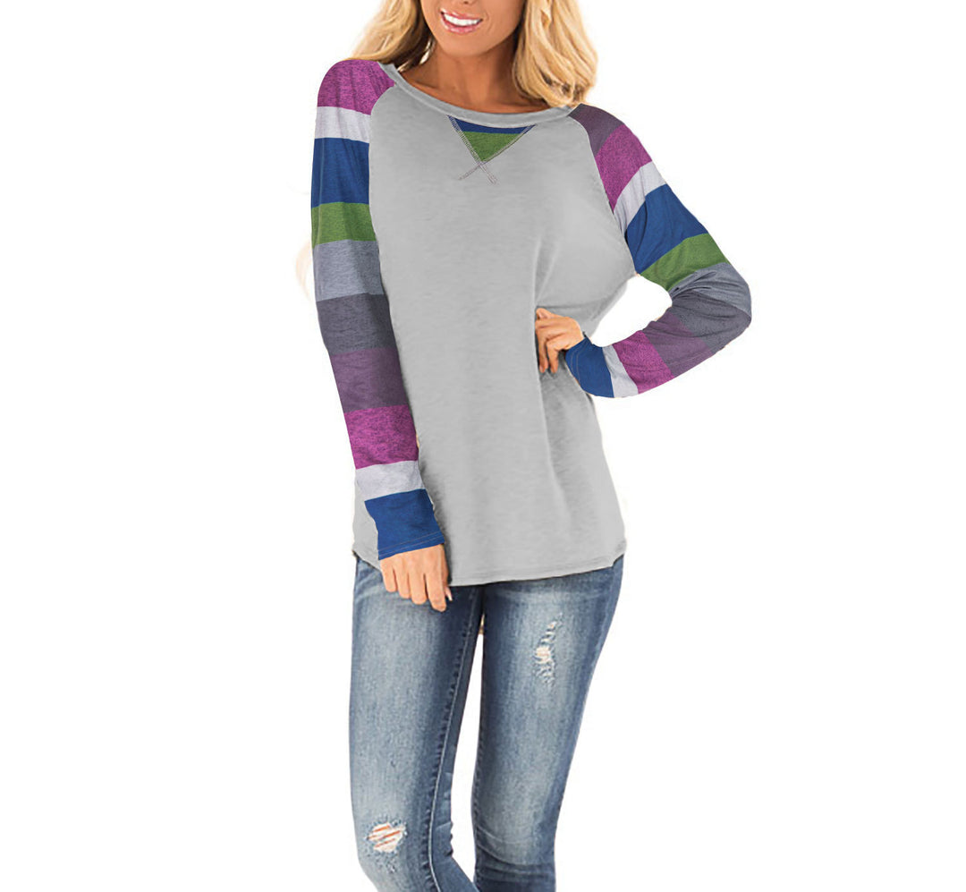 Women’s top with colorful striped and graphic design Lune London