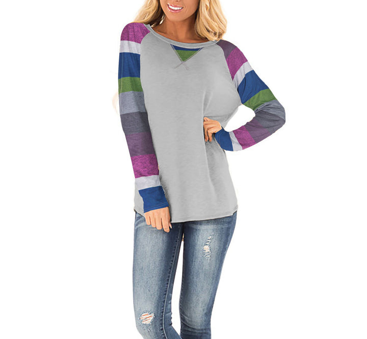 Women’s top with colorful striped and graphic design Lune London