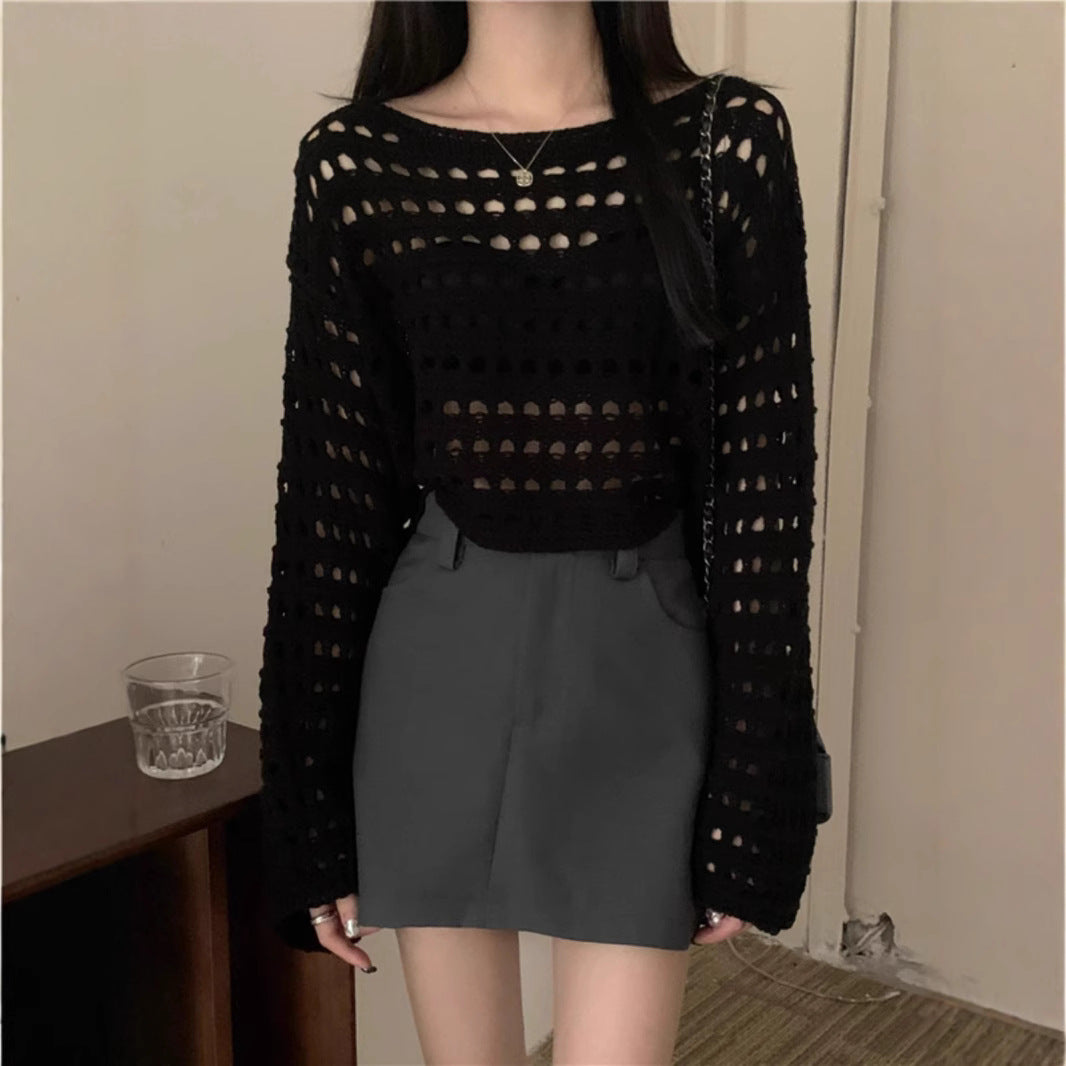 Women oversized and airy crochet sweater with a loose fit Lune London