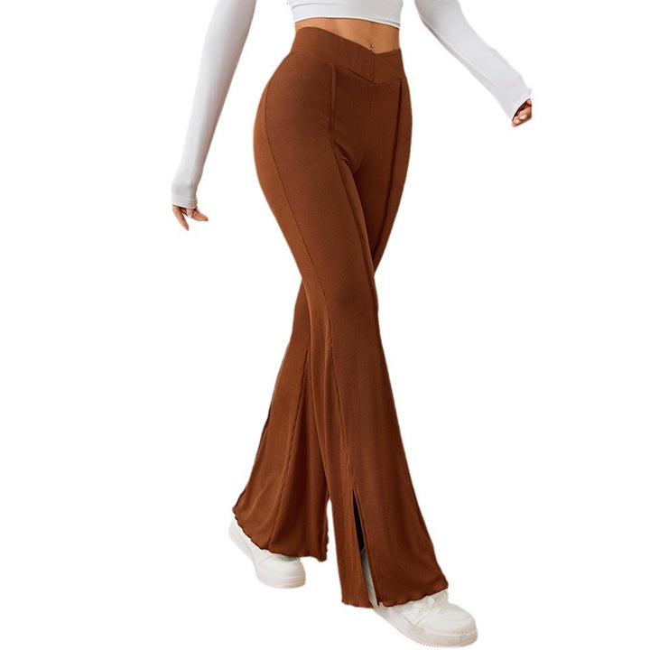 Pantalons évasés élégants pour femmes avec détails de fente latérale Chic & Stil