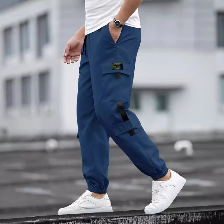 Casual cargo pants for men with adjustable waist and practical zip pockets Lune London