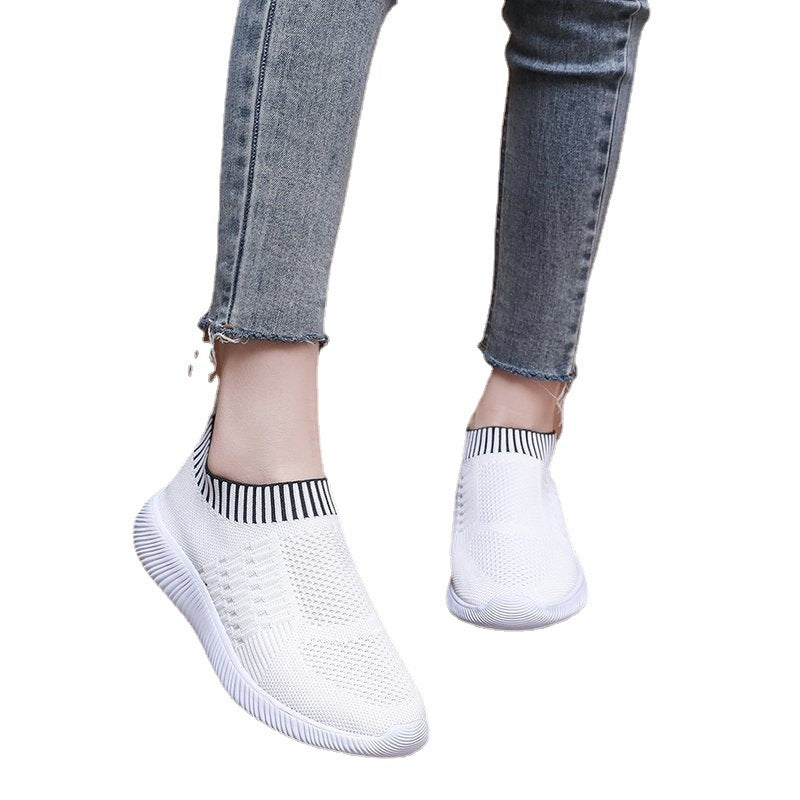 Breathable Slip-On sneakers for women with stretchy knit upper Lune London