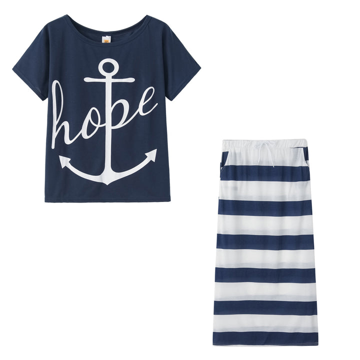 Casual off-shoulder dress for women with chic striped design