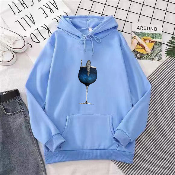 Women's hoodie with creative cocktail design Chic & Stil