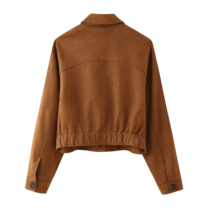 Trendy suede jacket for women with practical pockets and elegant details Lune London