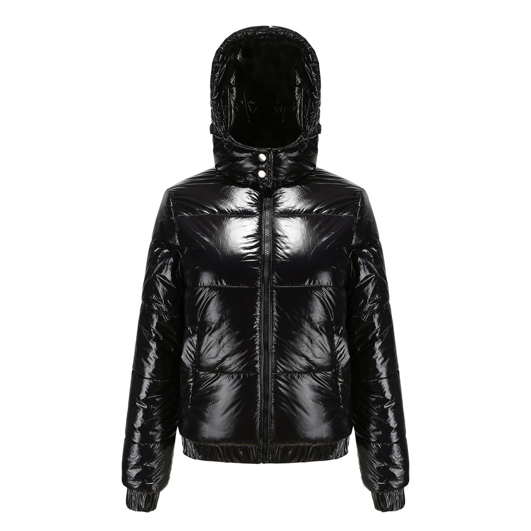 Ladies Shiny Down Jacket with Removable Hood Lune London