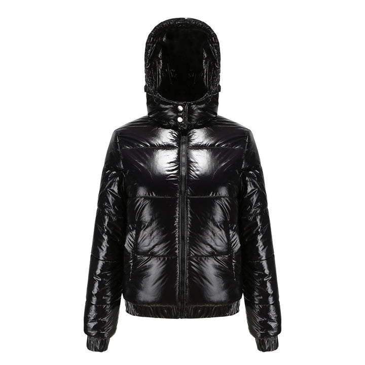 Ladies Shiny Down Jacket with Removable Hood Lune London