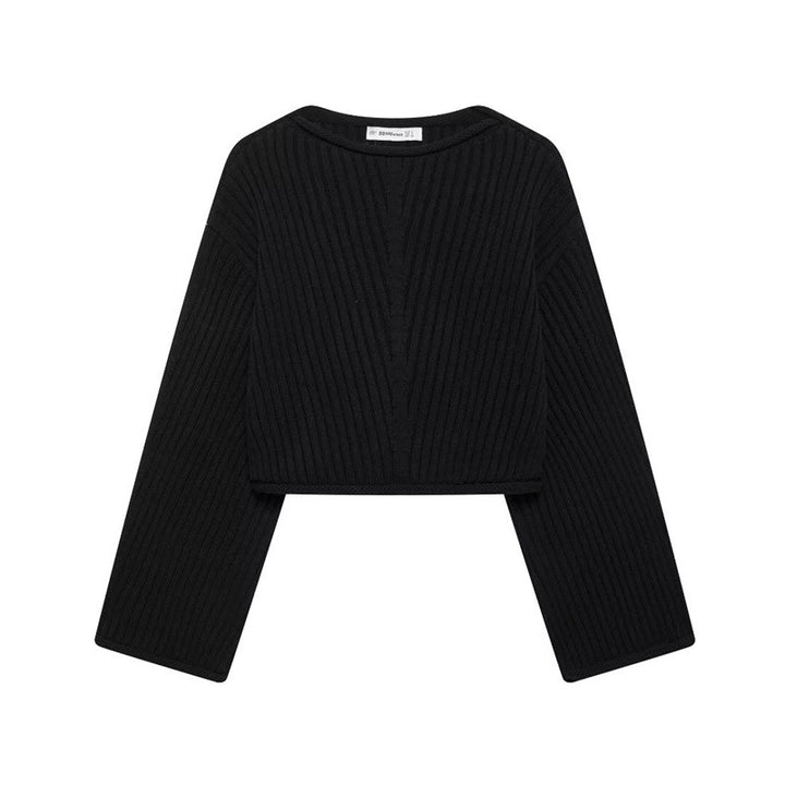 Pull-over tricot cropped pour femmes avec design texturé Lune London