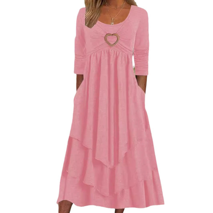 Casual layer dress for women with heart-shaped detail and pockets Lune London