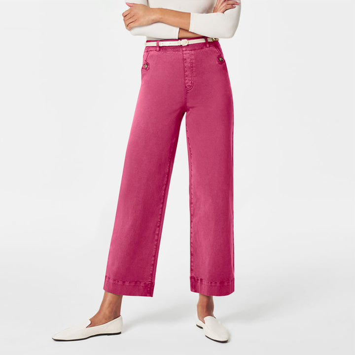 Women's Wide High-Waist Pants with Fashionable Button Details Lune London