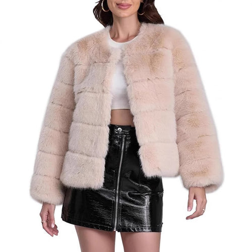 Ladies Chic and Stylish Faux Fur Jacket