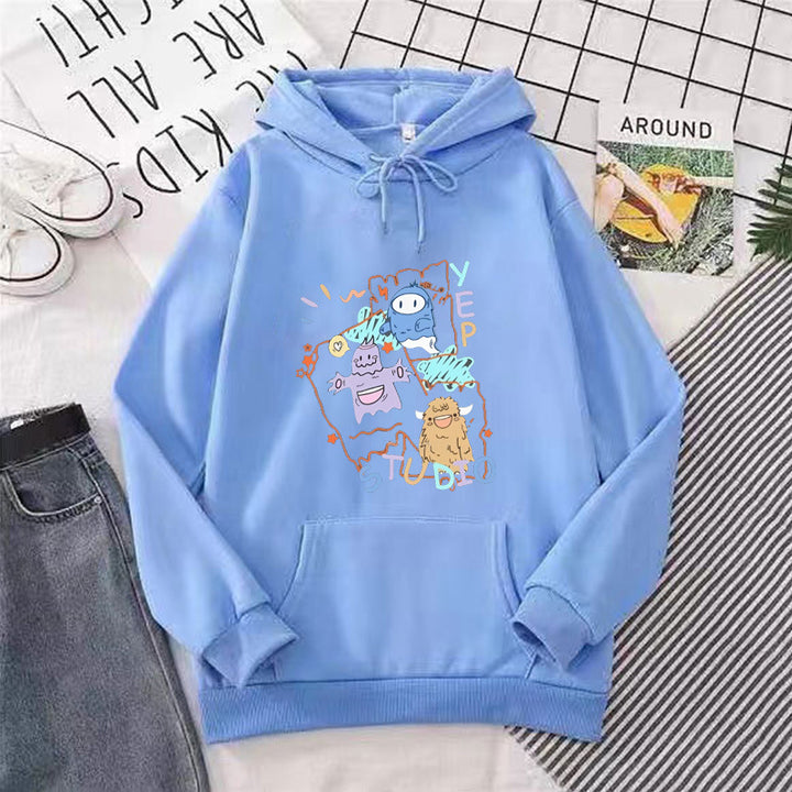 Women's hoodie with playful cartoon design Chic & Stil