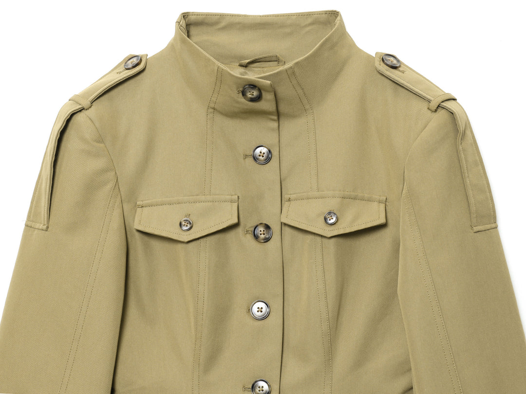 Trendy women's utility jacket with practical pockets and accentuated shoulder details Lune London