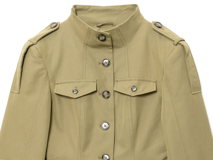Trendy women's utility jacket with practical pockets and accentuated shoulder details Lune London
