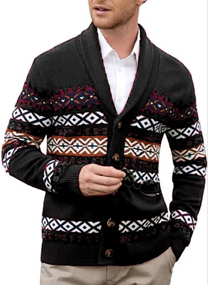 Men's knit jacket with creative pattern Lune London