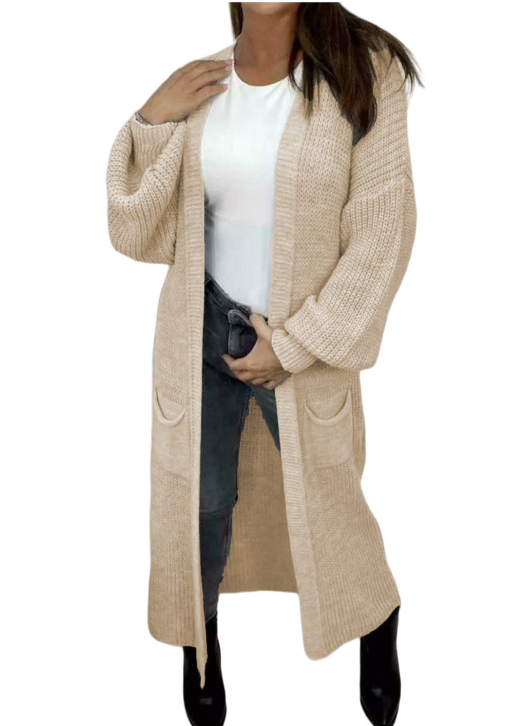 Manteau en tricot épais pour femmes dans un design ouvert décontracté Chic & Stil